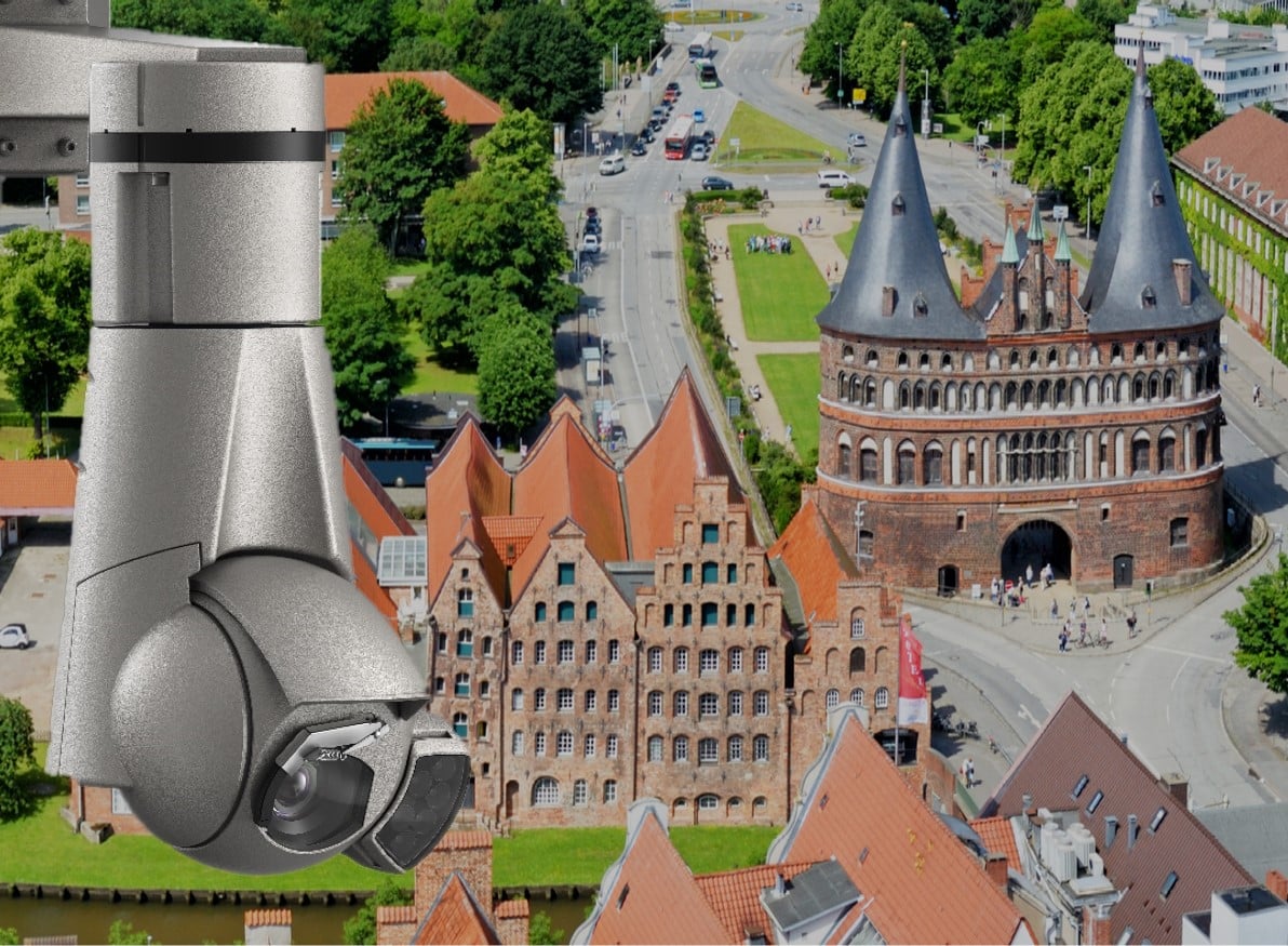 Das Bild zeigt Videoüberwachung für Lübeck mit Überwachungskamera